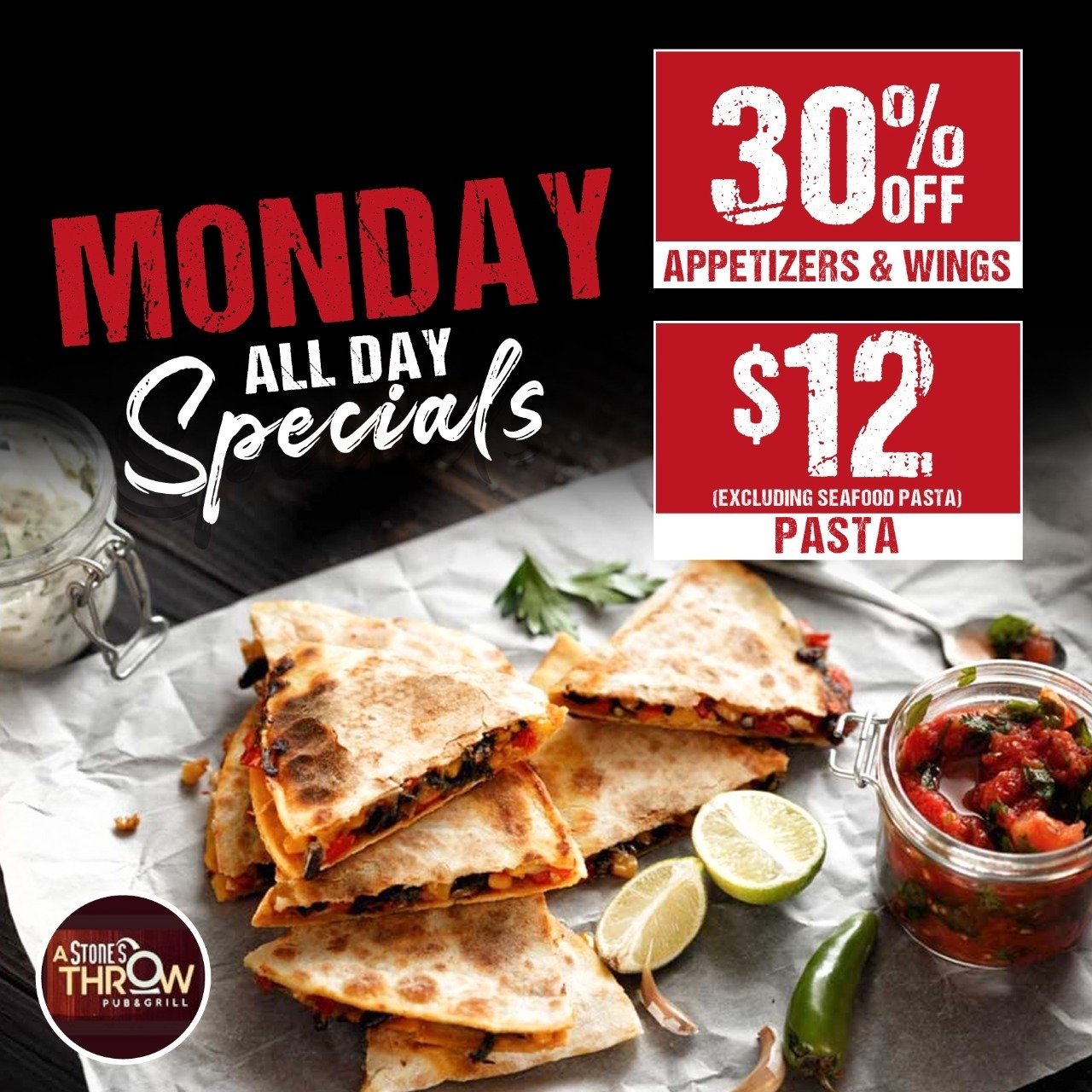 Daily Specials A Stones Throw Pub and Grill